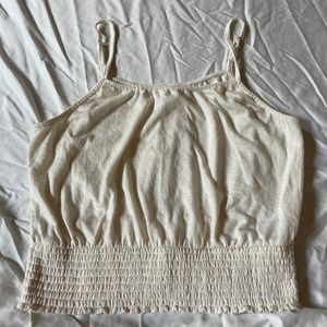 Cream Cropped Tank
